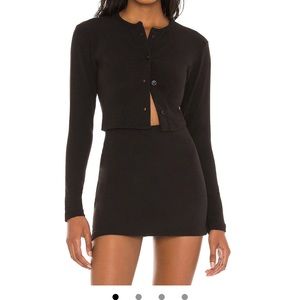 Frankies bikinis button up black cardigan size S